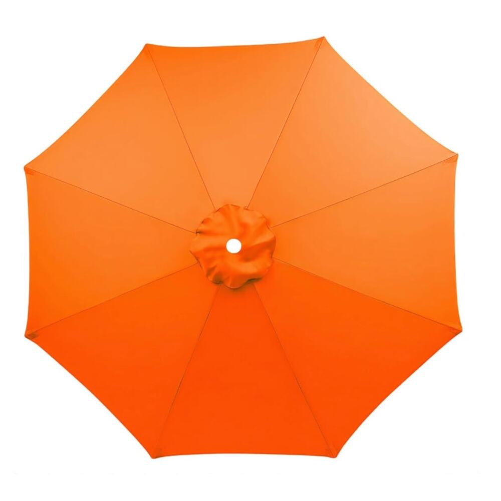 9FT Patio Umbrella Replacement Canopy Cover 8 Ribs Outdoor Market Top Orange